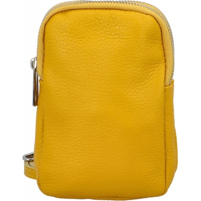 Luxusní dámské kožené MINI crossbody Lucho žlutá