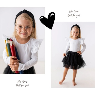 Lily Grey halenka s dlouhým rukávem a volánem bílá