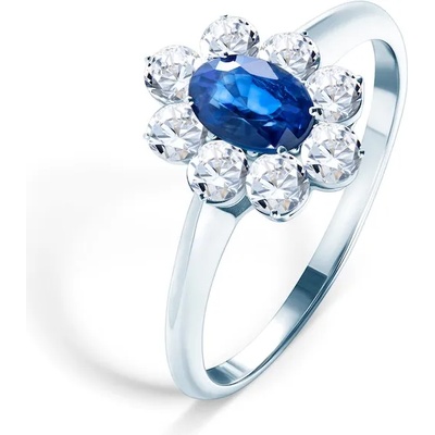 SAVICKI Годежен пръстен Savicki: бяло злато, син сапфир, бели сапфири