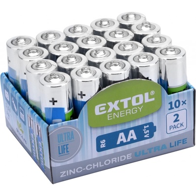 Baterie zink-chloridové, 20ks, 1,5V AA (R6) EXTOL ENERGY 42003 – Zboží Živě