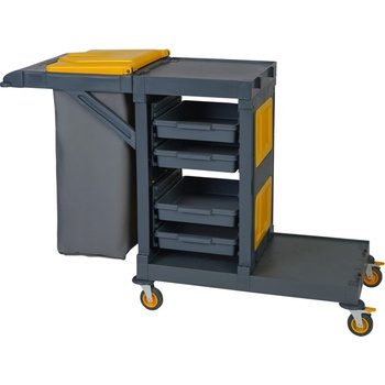 Image 1 of UCTEM-PLAS UP-Количка за почистване с чувал за смет, отделения за кофа и почистващи средства 130x60xh103cm (AC1019) (0133296)