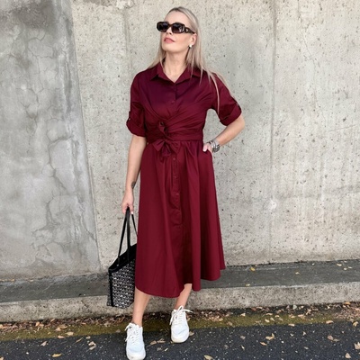 Celeste Uni šaty burgundy