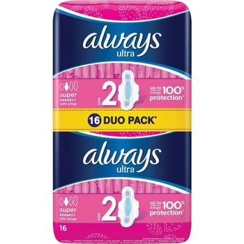 Always Ultra Super hygienické vložky s křidélky 16 ks