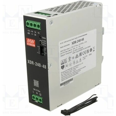MEAN WELL XDR-240-48 Napájecí zdroj: spínaný; na lištu DIN; 240W; 48VDC; 0÷5A; OUT: 1