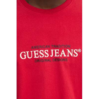 Guess Jeans Памучна тениска Guess Jeans в червено с принт M4YI42 K8FQ4 (M4YI42.K8FQ4)