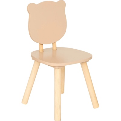 Atmosphera for kids Dětská dřevěná židlička nohy FJELLA medvěd béžová