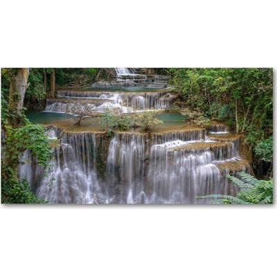 Foto obraz fotografie na skle Vodopád v lese 100x50 cm