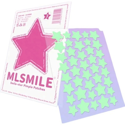 MLSMILE Barevné náplasti na akné Smile Star Pimple Patches #03 Green 40 ks