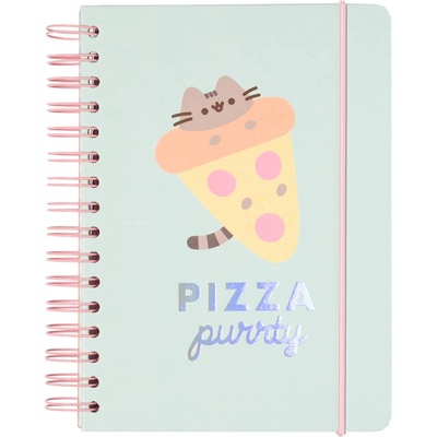 Erik Тефтер Erik Animation: Pusheen - Pizza Party, със спирала, формат A5 (CTFBA50001)