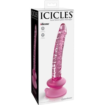 Icicles Model 67 Sklenený intímny prístroj s podstavcom 17 cm