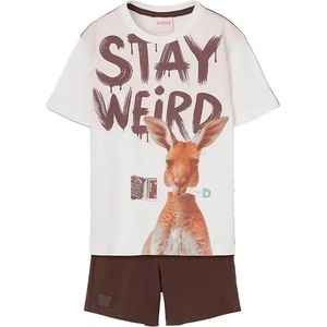 BOBOLI 533102 short sleeve set - Brown / White (Chemical White)