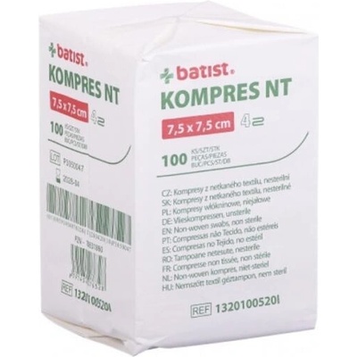 BATIST MEDICAL KOMPRES NT nesterilní 4vrstvy 7,5 x 7,5 cm 100 ks