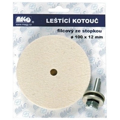 Magg Kotouč leštící 100 x 12 mm filcový stopka – Zbozi.Blesk.cz