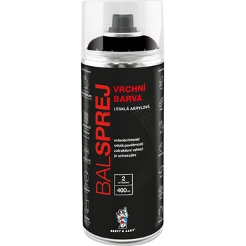 Barvy a laky Hostivař vrchní barva ve spreji Ral 9005 černý lesk, 400 ml