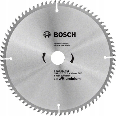 Řezný kotouč Bosch 254 mm na hliník 80 zubů 30 mm