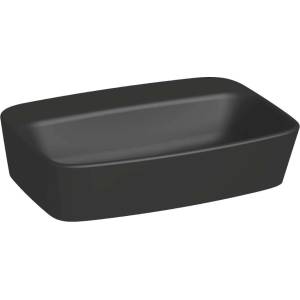 Jika Lyra plus - Умивалник за монтаж върху плот, 55x40 см, без преливник, без отвор за смесител, матово черно H8183827161121 (H8183827161121)