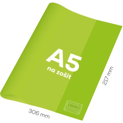Obal na zošit A5 pvc Neon Color transparentný zelený