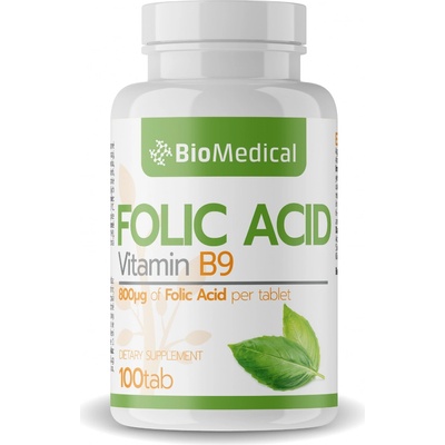 BioMedical Kyselina listová 100 tabliet