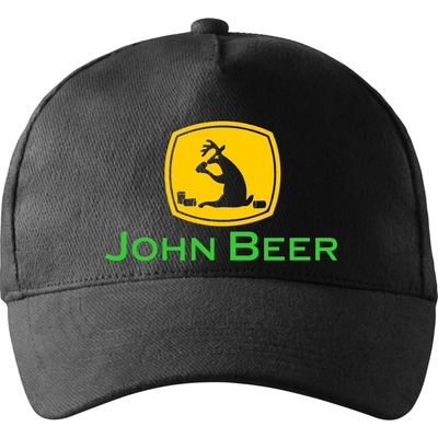 John Beer jeleň s pivom so zahnutým šiltom a látkovou sponou Čierna