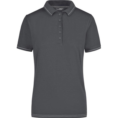 James & Nicholson JN 568 Dámske žerzejové elastické polo šedá graphite biela