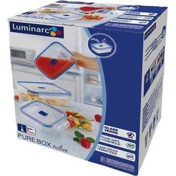 Luminarc Nádoba hranatá 3 dielna sada Pure box Arcoroc