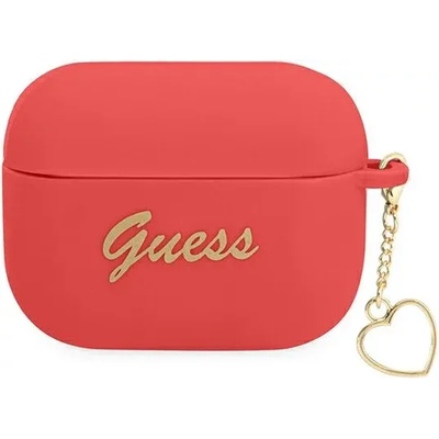 Guess Калъф Guess GUAPLSCHSR за AirPods 3, червен, силикон, Charm Heart Collection (GUAPLSCHSR)