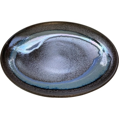 MIJ Jídelní talíř BLUE BLUR 25,5 cm modrá keramika