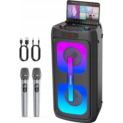 Karaoke set Gesnada K68 Reproduktor se 2 mikrofony Bluetooth