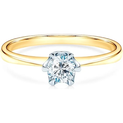 SAVICKI Годежен пръстен Triumph of Love: двуцветно злато, бял сапфир