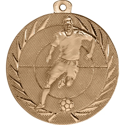 Medaile fotbal hráč s míčem průměr 50mm Bronzová