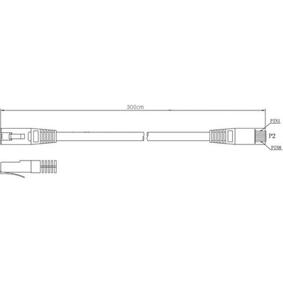 PremiumCord SPUTP030W UTP, RJ45-RJ45 CAT5e, 3m, bílý