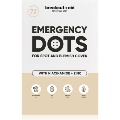 Breakout+aid Náplasti na lokální ošetření akné s niacinamidem a zinkem 72 ks