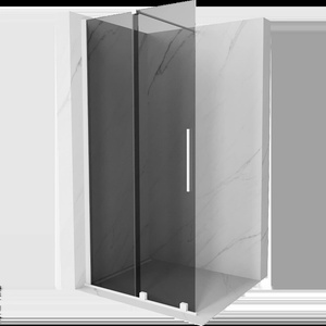 Mexen Velar плъзгаща се душ стена Walk-in 120 x 200 см, графит 8 мм, бяло - 871-120-000-43-20 (871-120-000-43-20)