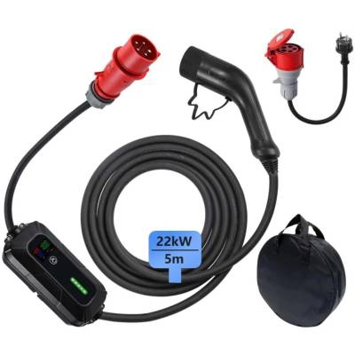 IMMAX cestovní nabíjecí stanice pro elektromobily EV/PHEV AC Type 2, 22 kW NSE002 BONUS!
