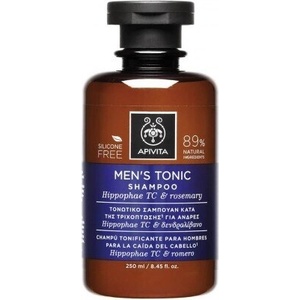 APIVITA Шампоан тоник за мъже за косопад и изтъняла коса Лупин и Розмарин , Apivita Men' s Tonic Shampoo with Hippophae TC & Roremary 250ml