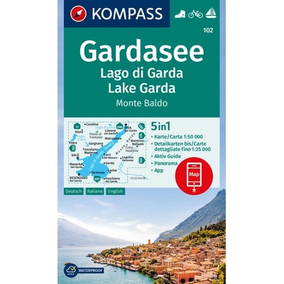 102 Gardasee, Lago di Garda 1: 50 000 KOMPASS