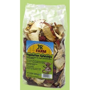 JR FARM Rosehips and apples -допълнителна храна за гризачи, богат на витамини микс от ябълки и хрупкави шипки 125 гр