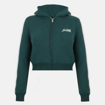 Jack Wills Суичър Jack Wills Women's Script Cotton Long Sleeve Oversized Fit Zip Hoodie - Green/White