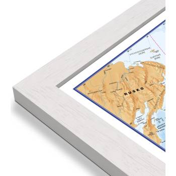Excart Maps Svět - nástěnná politická mapa 136 x 84 cm (ČESKY) Varianta: mapa v dřevěném rámu, Provedení: Pegi bílý