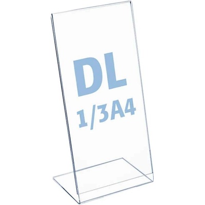 A-Z Reklama CZ plastový stojánek na 1 list tvar L na výšku DL 1/3A4 – Zboží Dáma