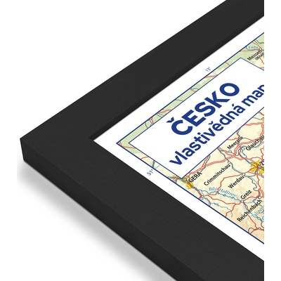 Excart Maps Česko – nástěnná vlastivědná mapa 136 x 87 cm Varianta: mapa v dřevěném rámu, Provedení: Pegi černý