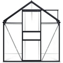 vidaXL Hliníkový skleník s podkladovým rámom, antracitový 4,75 m²