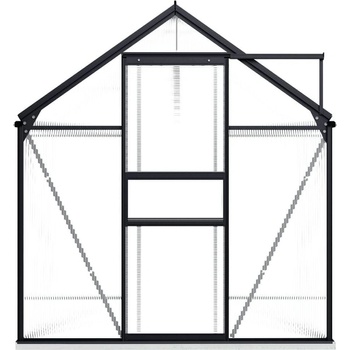 vidaXL Hliníkový skleník s podkladovým rámom, antracitový 4,75 m²