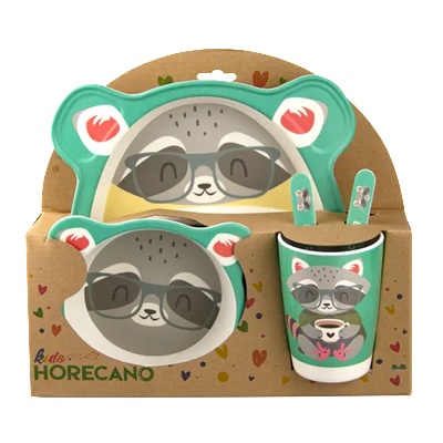 Horecano kids-Детски сервиз за хранене 5 части с чиния "МЕЧЕ" (008-6) (0107114)