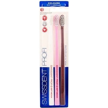 Swissdent Colours zubné kefky soft-medium 3 ks