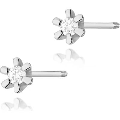 Blink-Blink Napichovacie náušnice biele zlato s diamantami 0.04 ct 3137BDB