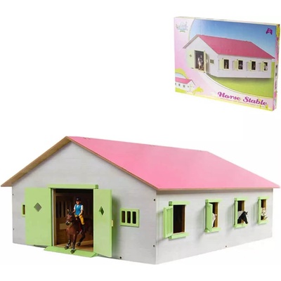 Kids globe Stáj pro koně DŘEVĚNÁ 1:24