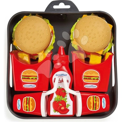 Ecoiffier 100% Chef 957 hamburger set na tácke bodkovaný skladací