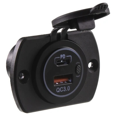 2x USB zásuvka v panelu USB QC3.0 + USB-C, 34558.2