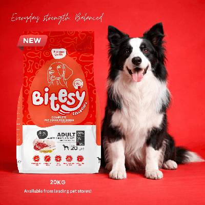 Bitesy Бюджетни гранули за кучета 20кг с телешко, пилешко и пуешко Bitesy Essentials + БЕЗПЛАТНА ДОСТАВКА с код BITESY